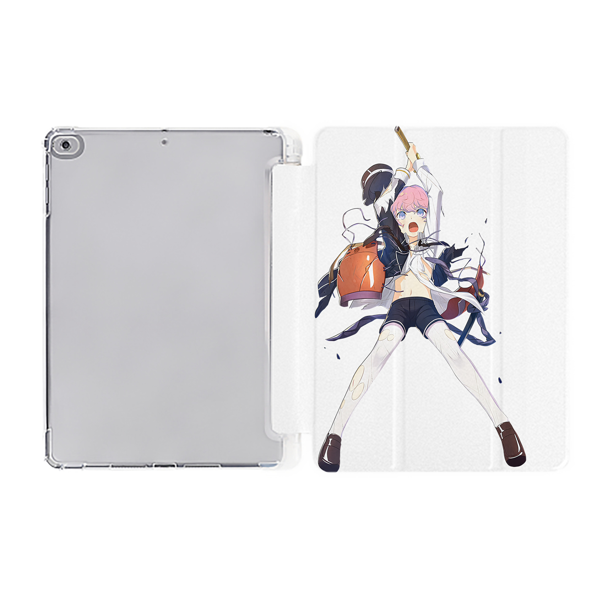 （画像用） 刀剣乱舞 Touken Ranbu IPad ケース ペン収納付き 三つ折りスタンド PUレザー×シリコン 対応機種9.5/10.5/10.9インチ